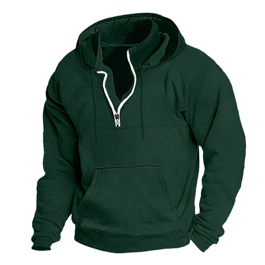 Men's stylish hoodie with half zipper and practical kangaroo pockets Skorter