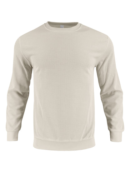 Men's stylish textured sweatshirt with round neck and elastic cuffs Skorter