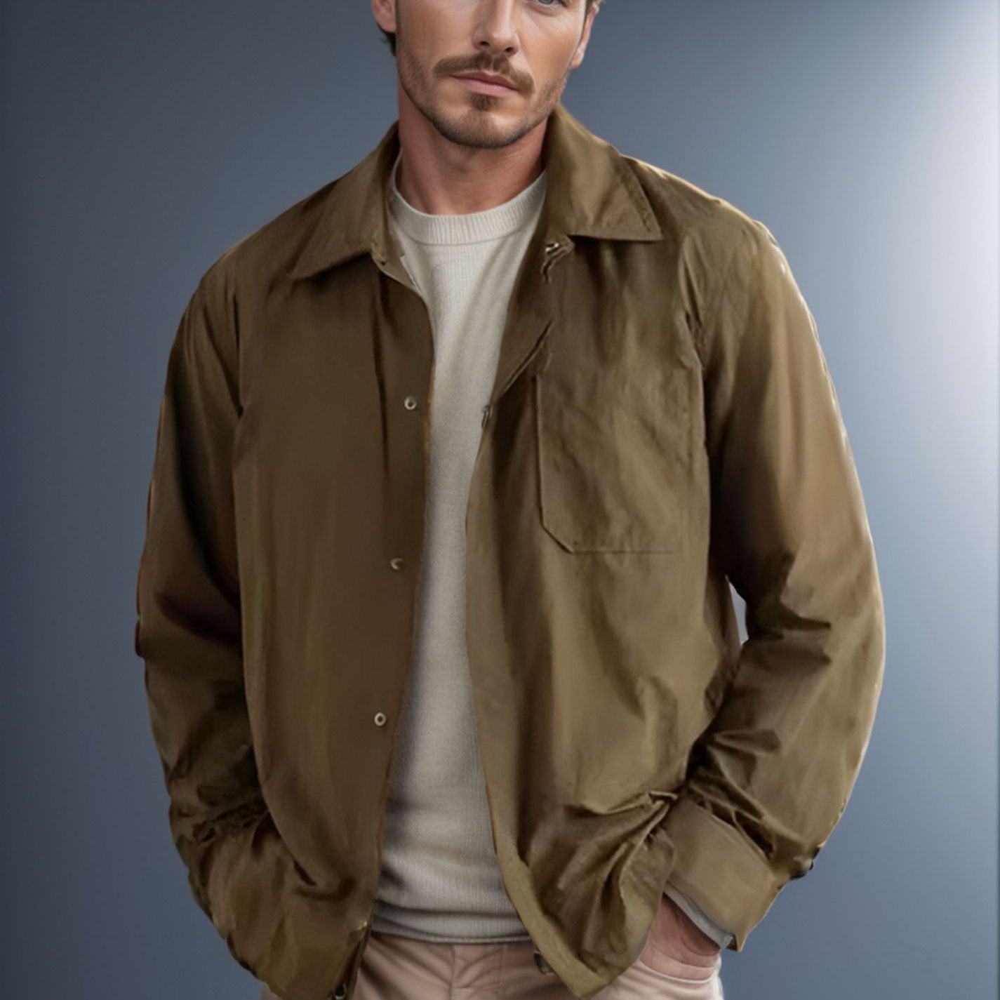 Men's versatile shirt blouse with patch pocket and stylish collar Skorter