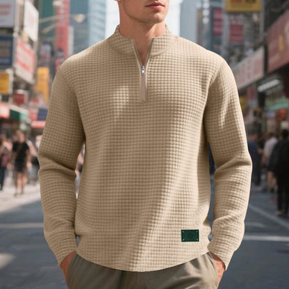 Men's sweater with textured design and high-collar Skorter