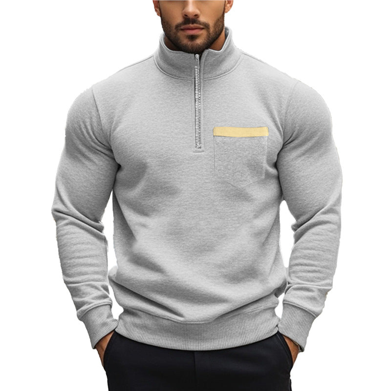 Men's sweatshirt with zipper and chest pocket Skorter