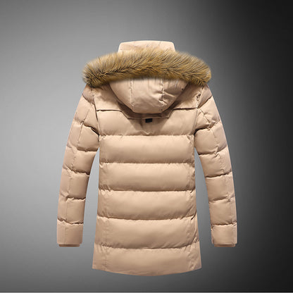 Men's padded winter jacket with removable faux fur collar and practical pockets Skorter