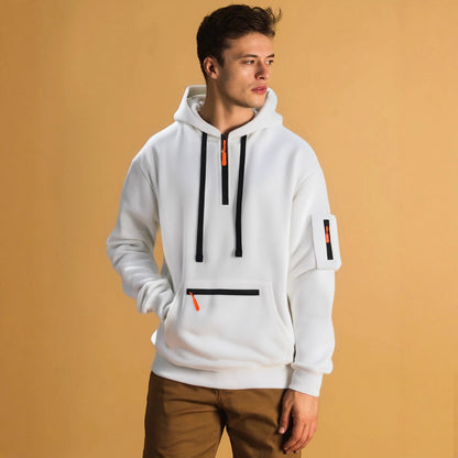 Men's stylish hoodie with innovative zipper elements Skorter