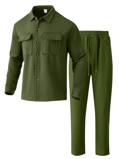 Men's stylish tracksuit with patterned top and elastic waistband Skorter