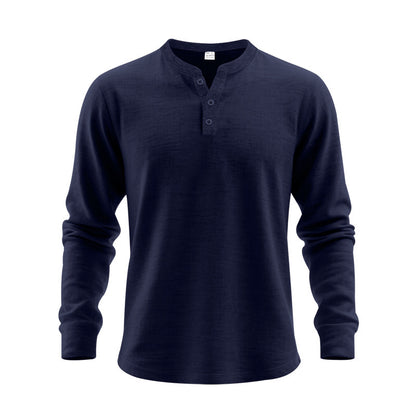Men's Long Sleeve Shirts in Classic Henley Style Skorter