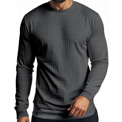 Men's long sleeve sweatshirt with textured design and elastic cuffs Skorter