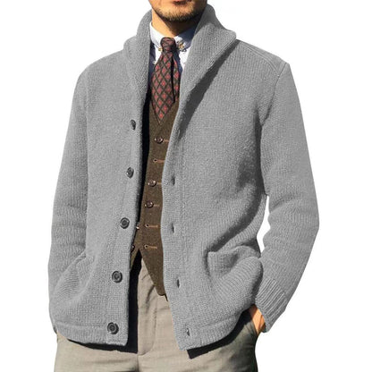 Men's cardigan with stylish collar and button details Skorter