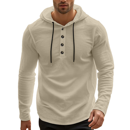 Men's sporty hoodie made of breathable material with button placket Skorter