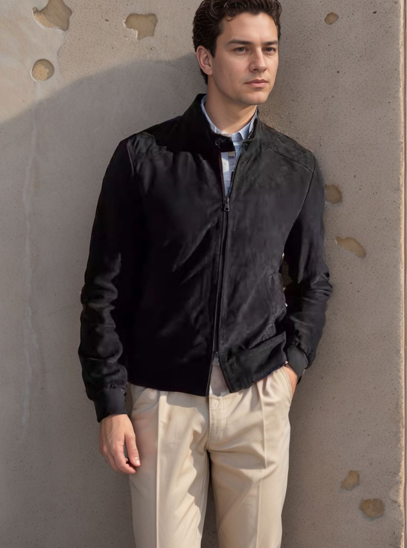 Men's Sporty Lightweight Jacket with Modern Collar Skorter