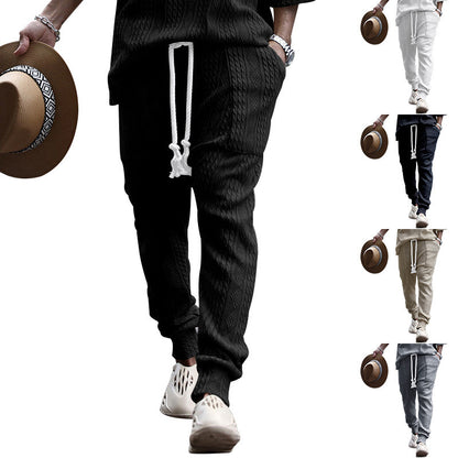 Men's chunky knit leisure suit with elastic waistband and side pockets Skorter