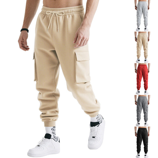 Men's cargo joggers with elastic waistband and side pockets Skorter