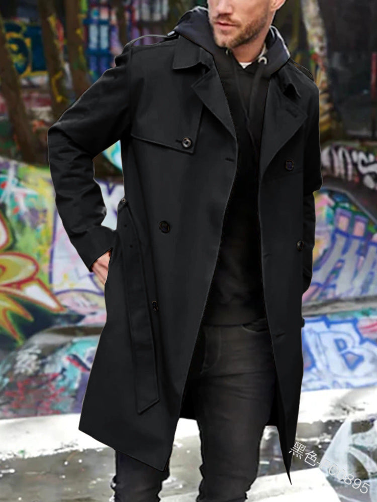 Men's stylish trench coat with practical side pockets and removable inner lining Skorter