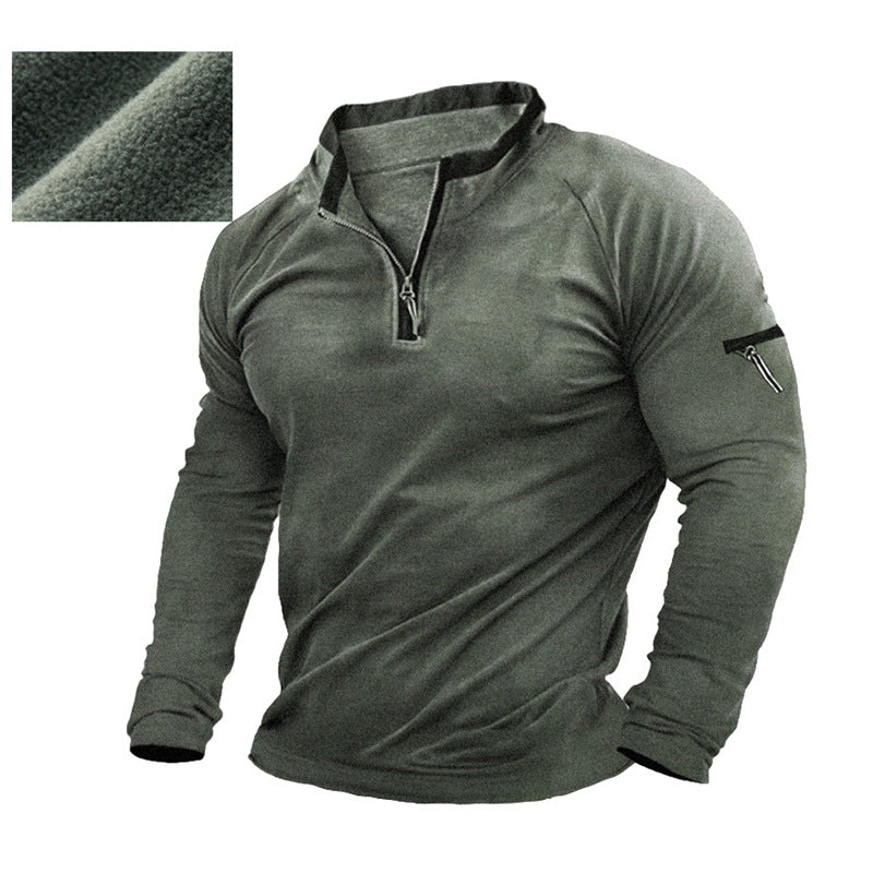 Men's sweater with half zipper and practical pockets Skorter