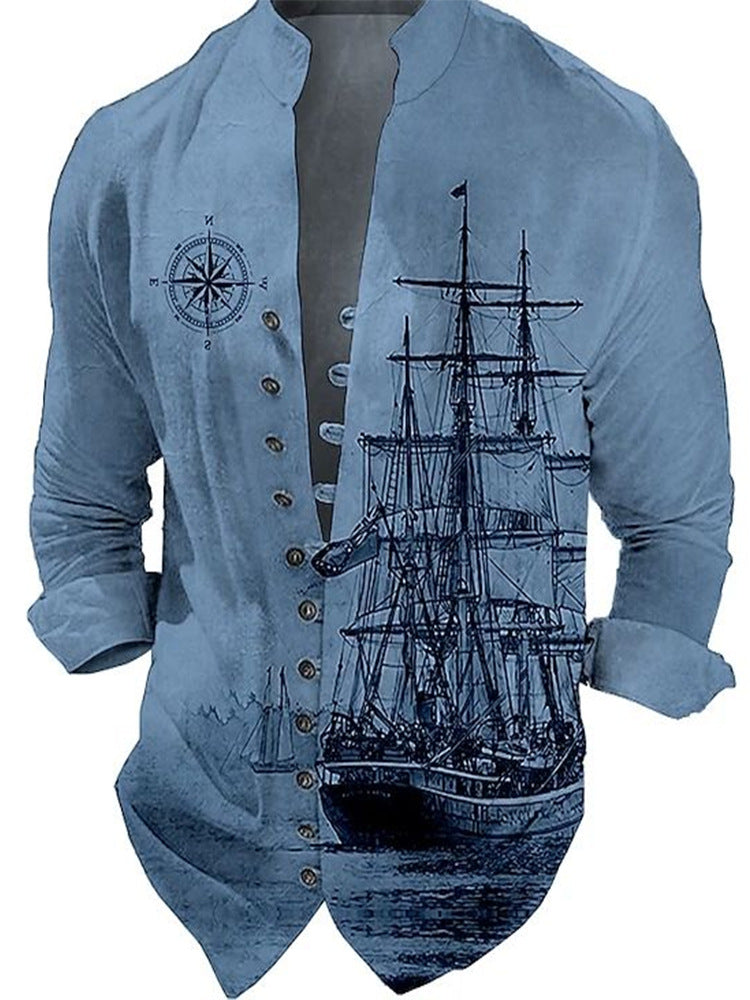 Men's vest with nostalgic maritime ship design Skorter