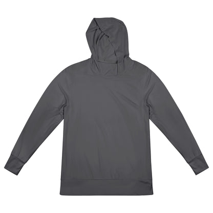 Andningsbar träningstopp för män med innovativ huva och fuktreglerande materialskorter