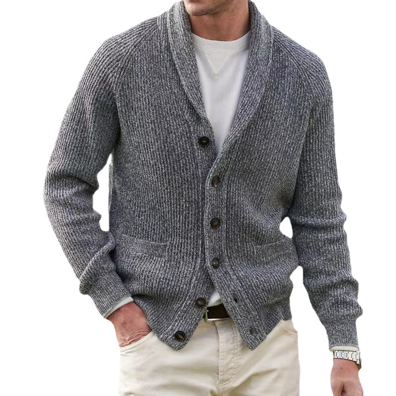 Men's cardigan with trendy chunky knit pattern and practical pockets Skorter