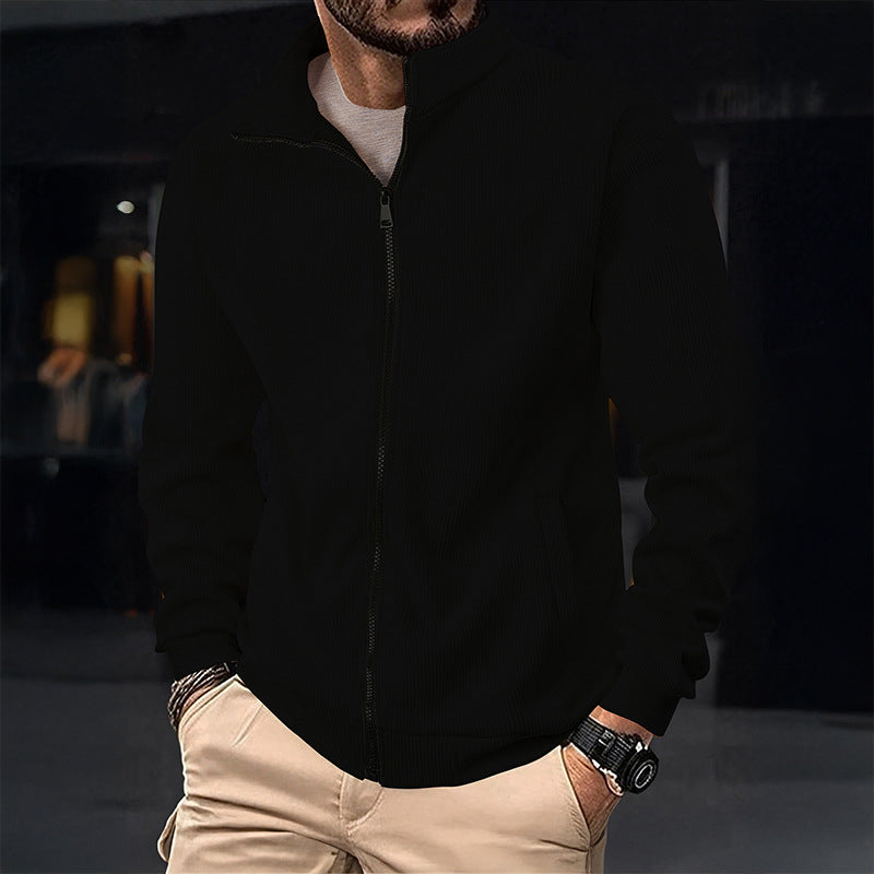 Men's Stylish Jacket with Zipper and High Collar Skorter