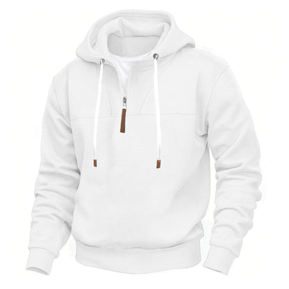 Men's sporty hoodie with half zip and elastic cuff Skorter