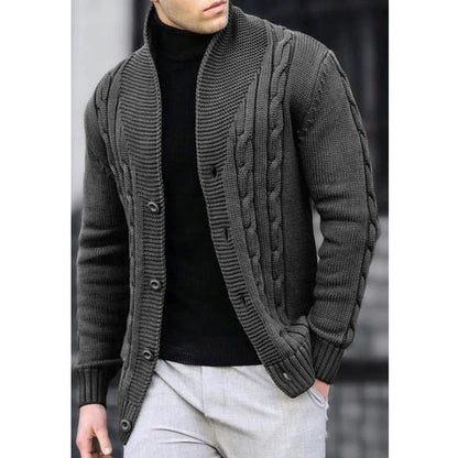Men's cardigan with robust cable pattern and durable button closure Skorter