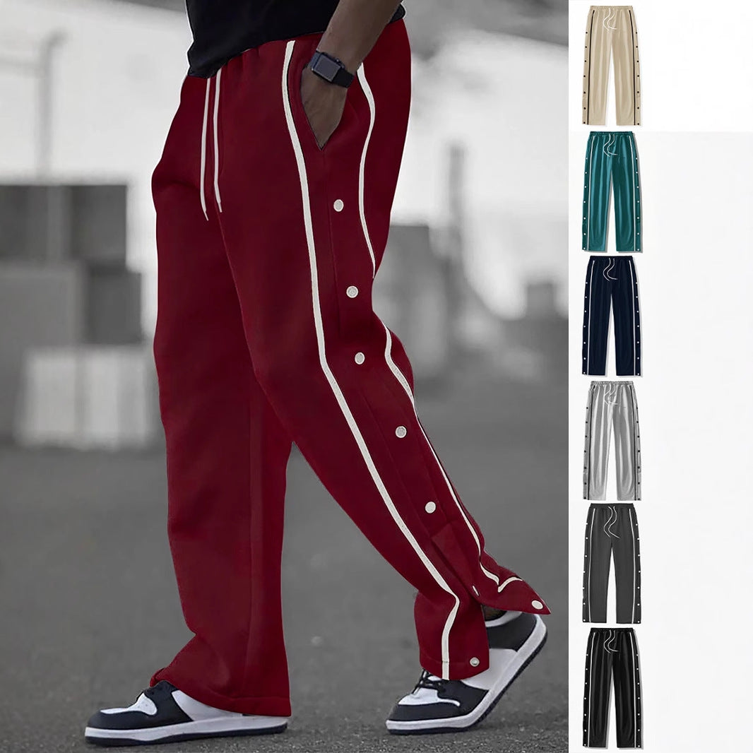 Men's sporty training pants with snap button closure Skorter