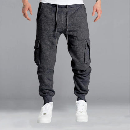 Men's stylish cargo pants with elastic waistband and practical side pockets Skorter