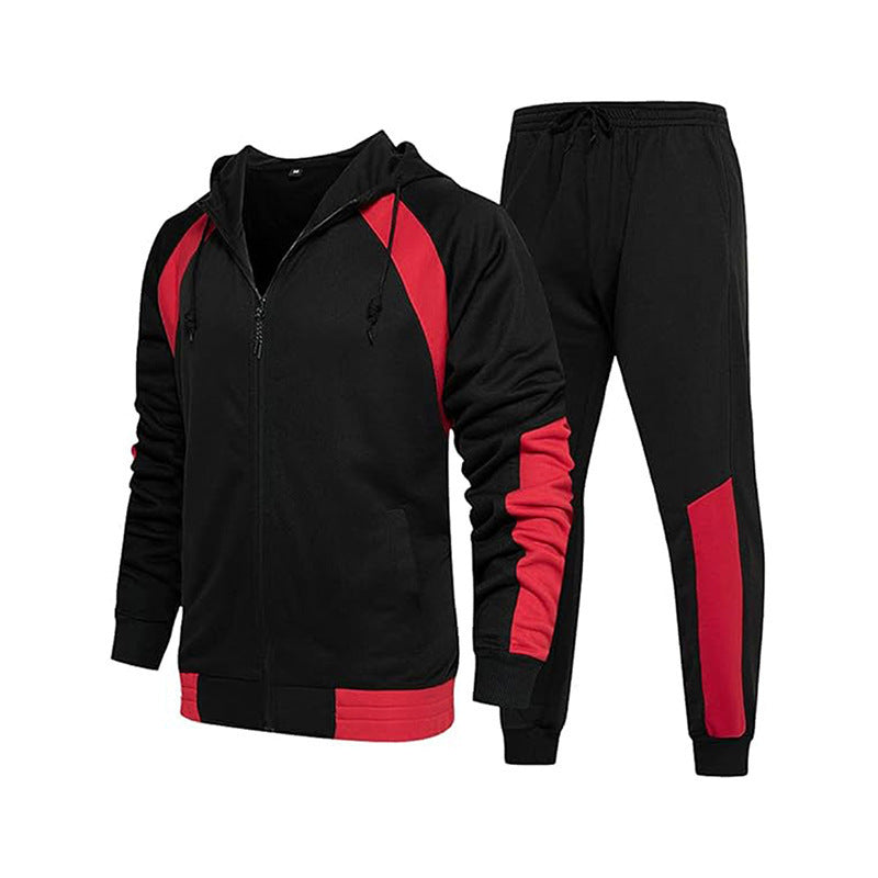 Men's sporty tracksuit with contrasting design and elastic cuffs Skorter