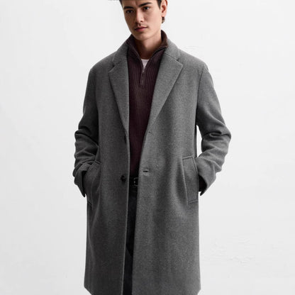 Men's elegant wool coat with classic cut and comfortable pockets Skorter