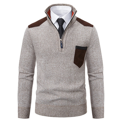 Men's stylish sweater with high collar and zipper Skorter