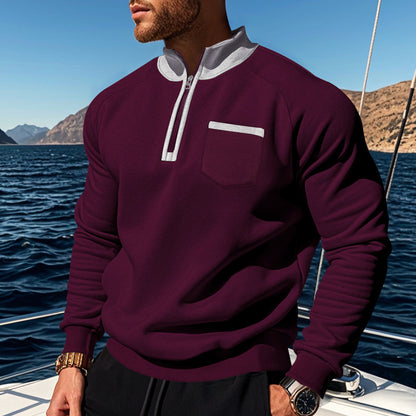Men's sweatshirt with half zipper and moisture-regulating fabric Skorter