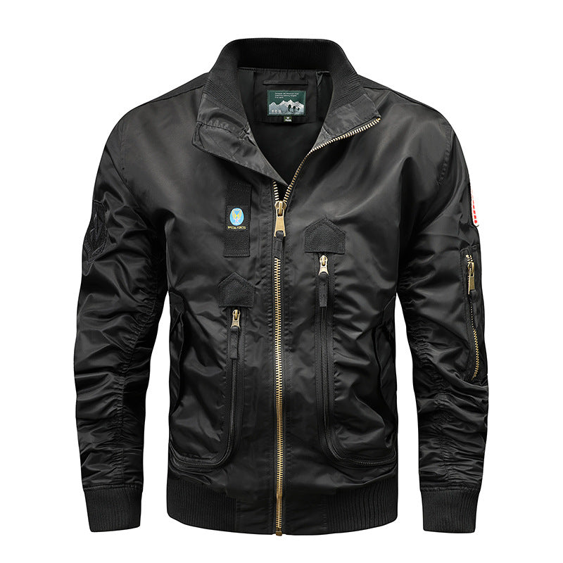 Men's Biker Jacket In A Modern Style with Functional Pockets Skorter