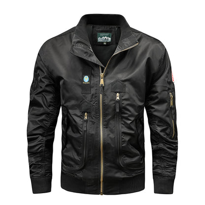 Men's Biker Jacket In A Modern Style with Functional Pockets Skorter