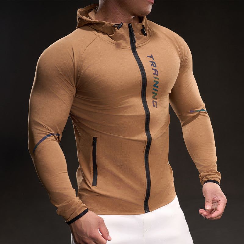Men's Breathable Training Jacket with Lightweight Material and Practical Pockets Skorter