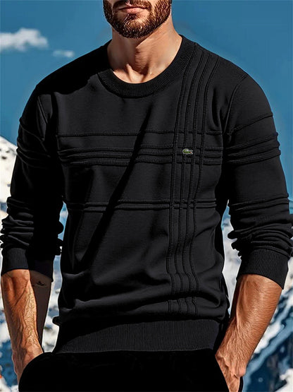 Men's stylish knitted sweater with unique texture details Skorter