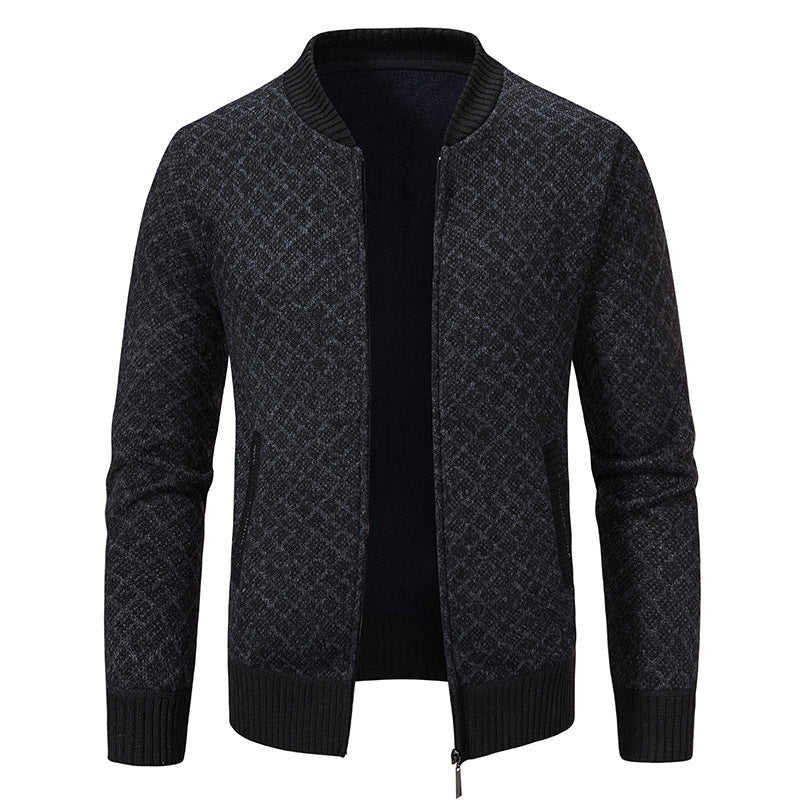 Men's cardigan with modern zip closure and textured design Skorter