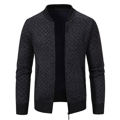 Men's cardigan with modern zip closure and textured design Skorter