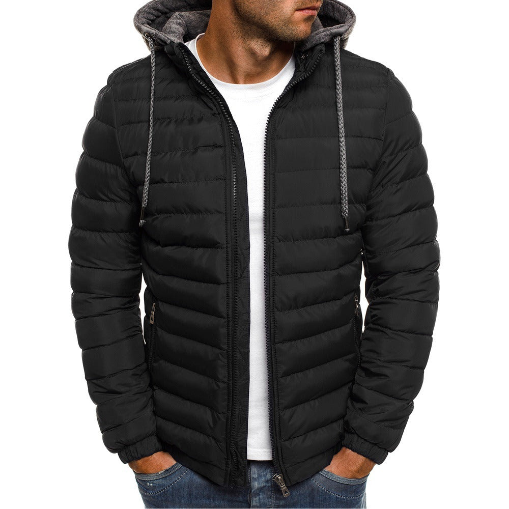 Men's padded transitional jacket with hood and sporty design Skorter