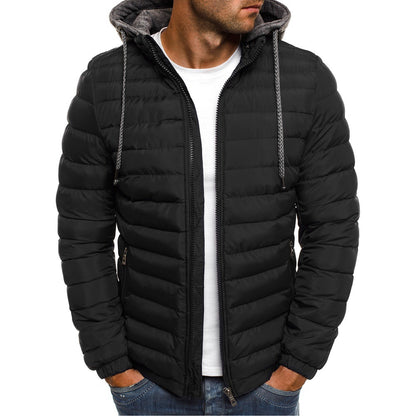Men's padded transitional jacket with hood and sporty design Skorter
