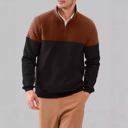 Men's sporty pullover with stand-up collar and pockets Skorter