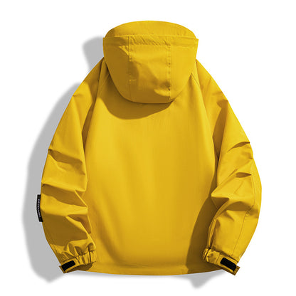 Men's All-Weather Jacket with Practical Pockets and Adjustable Hood Collar Skorter