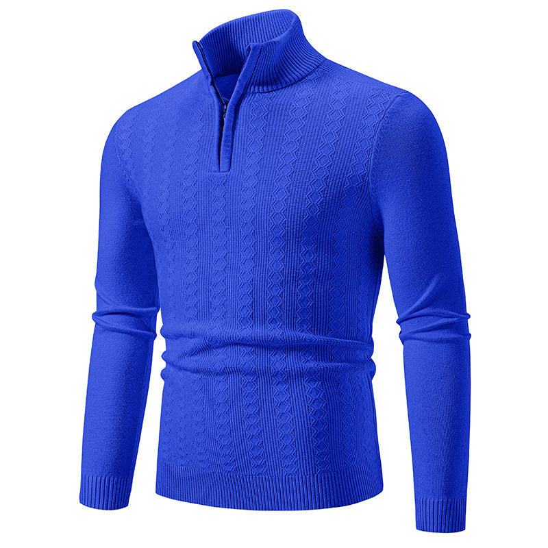 Men's sweater with stand-up collar and zipper Skorter