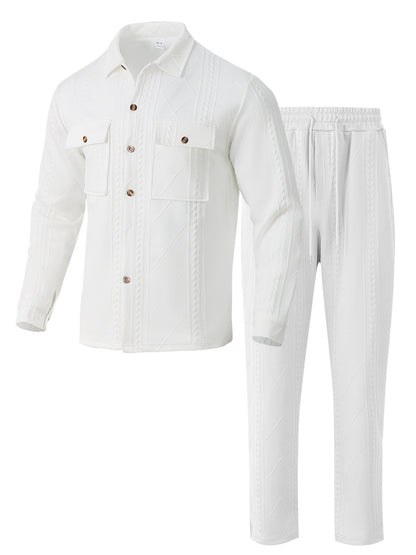 Men's stylish tracksuit with patterned top and elastic waistband Skorter