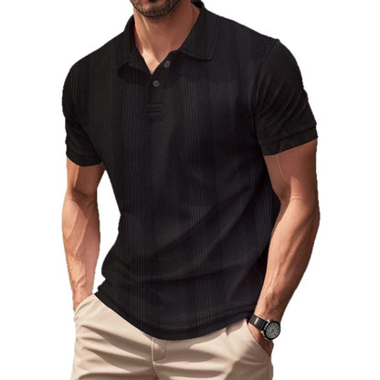 Men's stylish short-sleeve polo shirt with textured surface Skorter