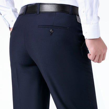 Men's elegant suit trousers with fine textured design Skorter