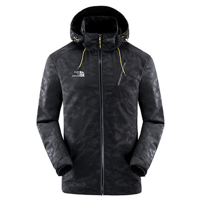 Men's water-repellent camouflage jacket with adjustable hood Skorter