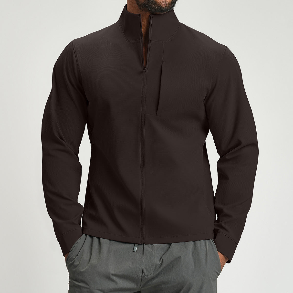 Men's Breathable Hybrid Jacket with High Collar Skorter