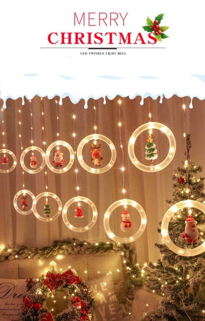 Skorter | Christmas wreath doll hanging decoration 10 LED USB string lights