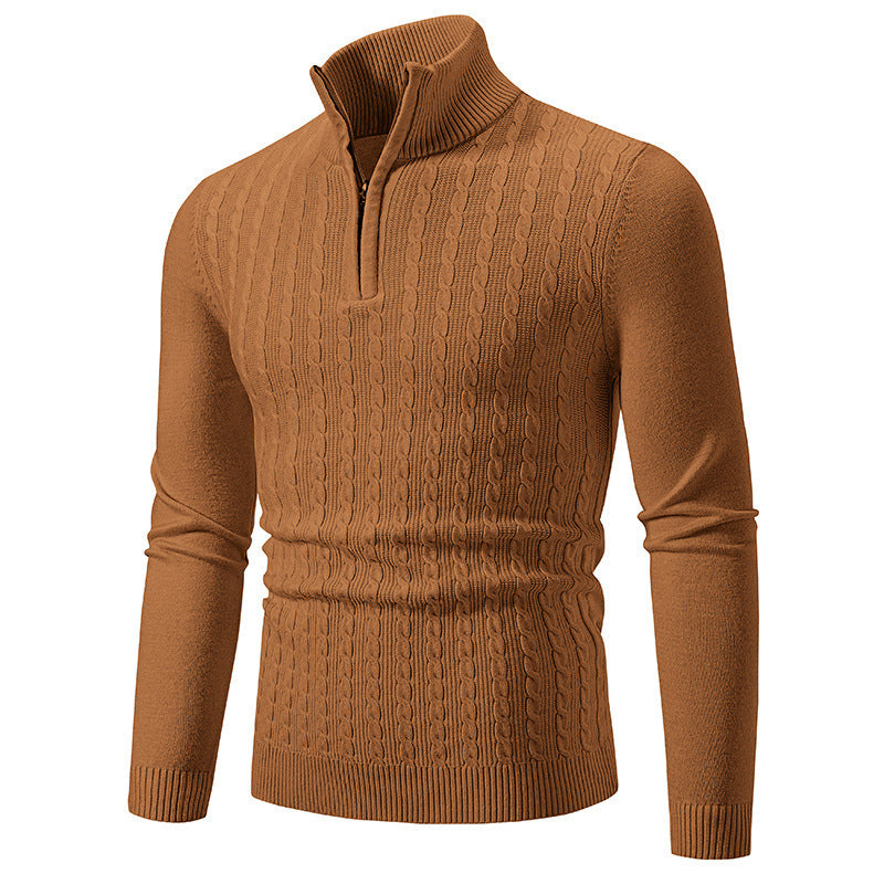 Men's stylish turtleneck sweater with zipper Skorter