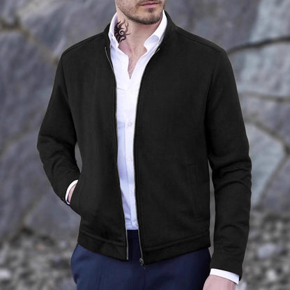 Men's elegant and comfortable softshell jacket with a high collar and full-length zipper Skorter