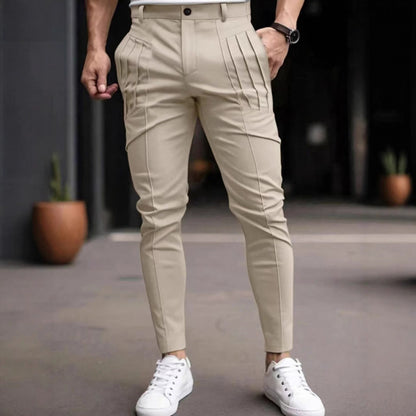 Men's stylish Slim-Fit suit trousers with pleated design Skorter