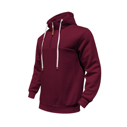 Men's sporty hoodie with half zipper and drawstring Skorter
